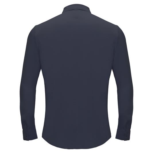 Olympic Victory Button-Up Shirt-GREY BLUE