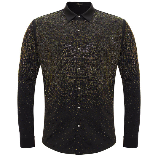 Super Nova Button-Up Shirt-BLACK/GOLD