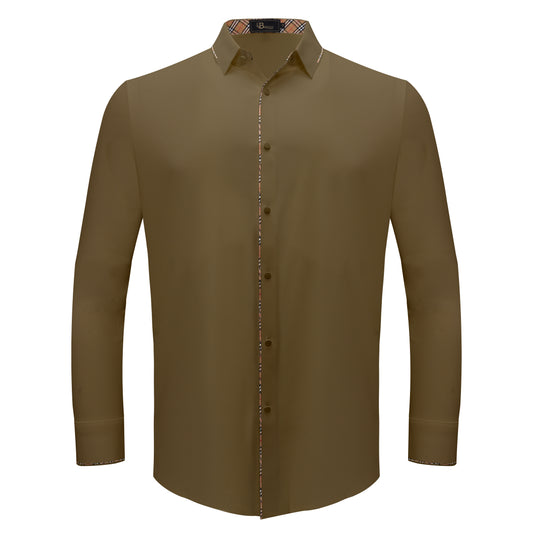 Modern Class Button up shirt-KHAKI