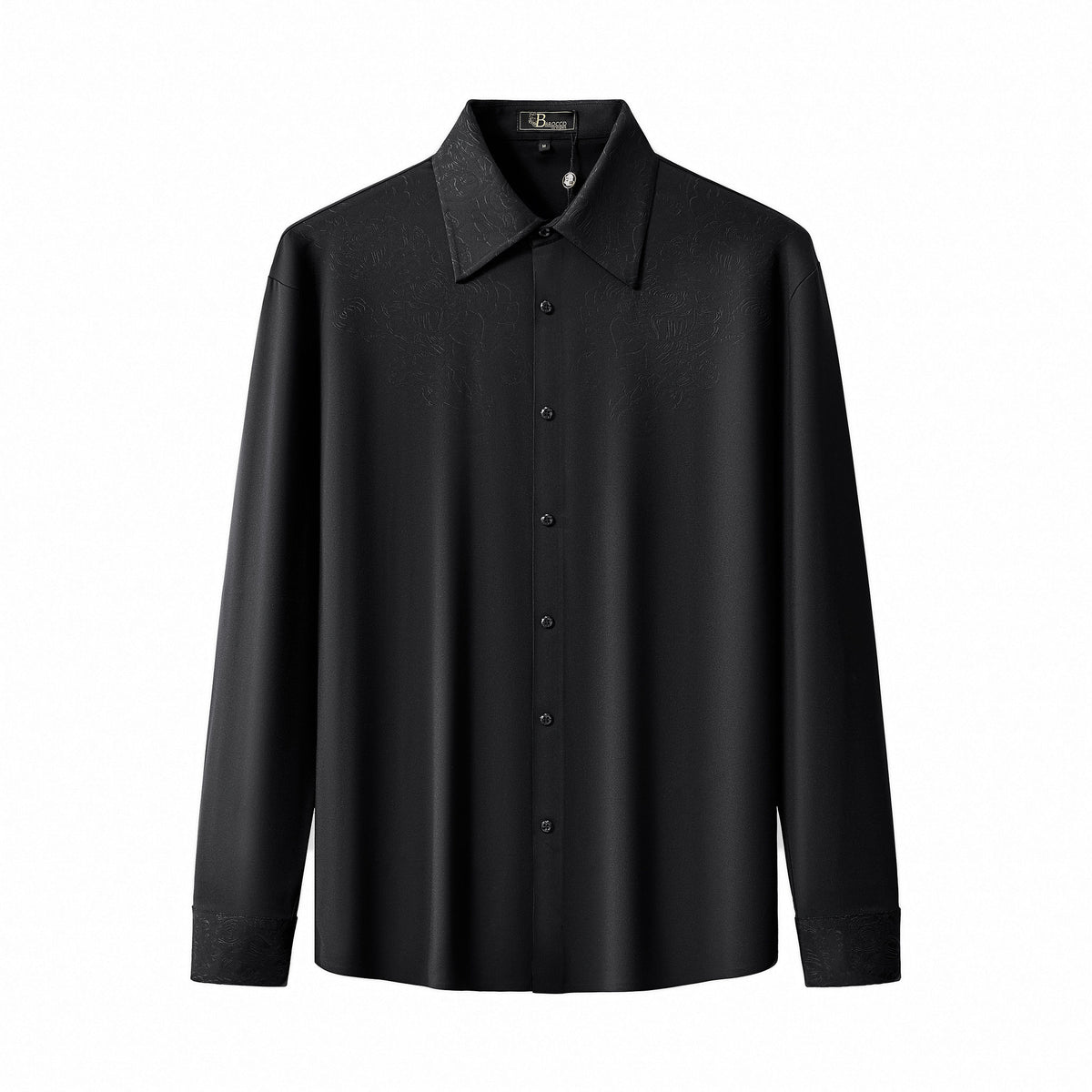 Camisa con relieve Rose Éclat-NEGRO – BAROCCO wholesale menswear