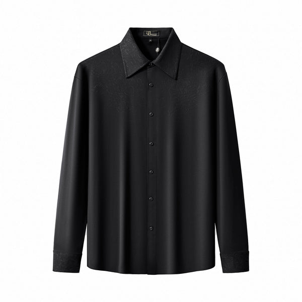 Camisa con relieve Rose Éclat-NEGRO