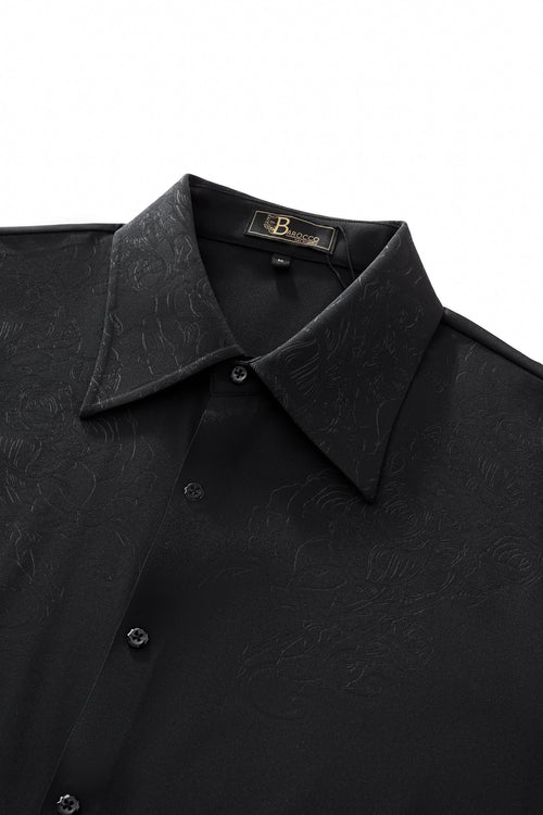 Camisa con relieve Rose Éclat-NEGRO – view 3
