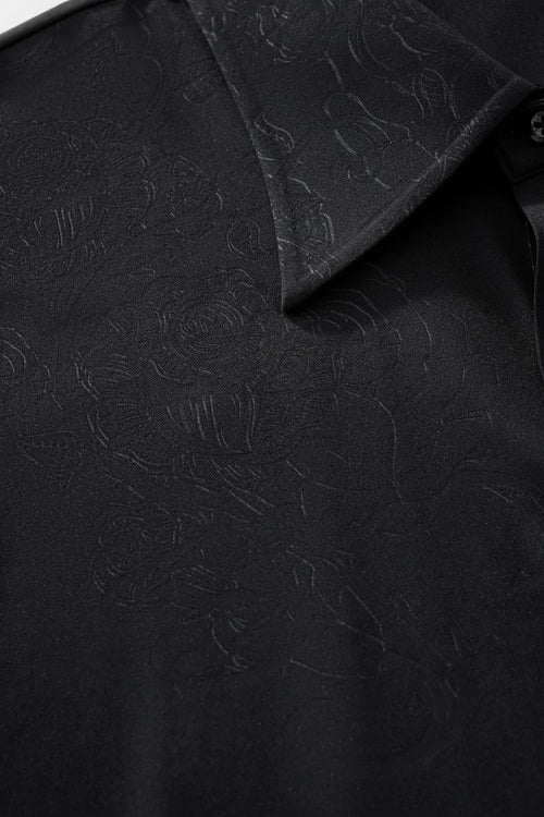 Camisa con relieve Rose Éclat-NEGRO – view 4