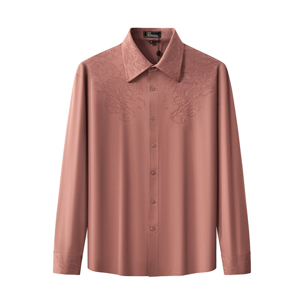 Camisa con estampado de rosas - ROSA POLVO