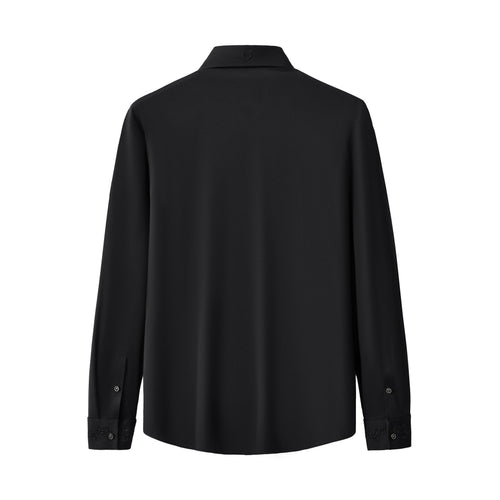 B378-Regal Lace Crystal Dress Shirt-BLACK – view 1