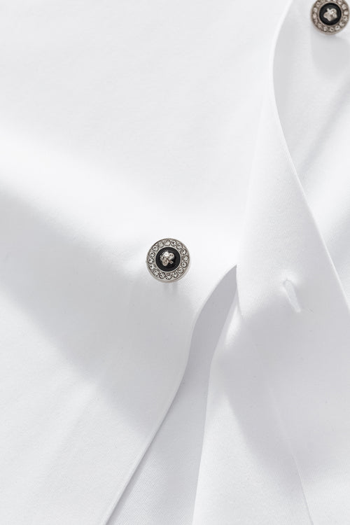 B378-Regal Lace Crystal Dress Shirt-WHITE – view 5