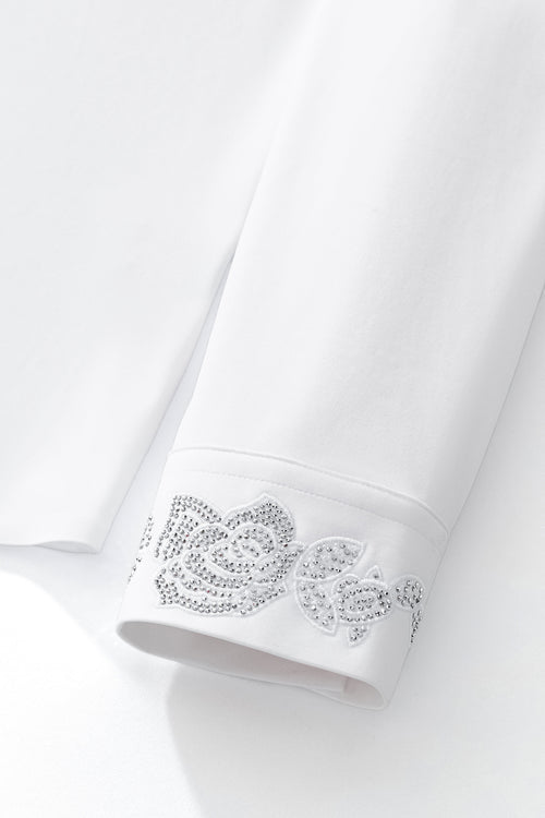 B378-Regal Lace Crystal Dress Shirt-WHITE – view 6