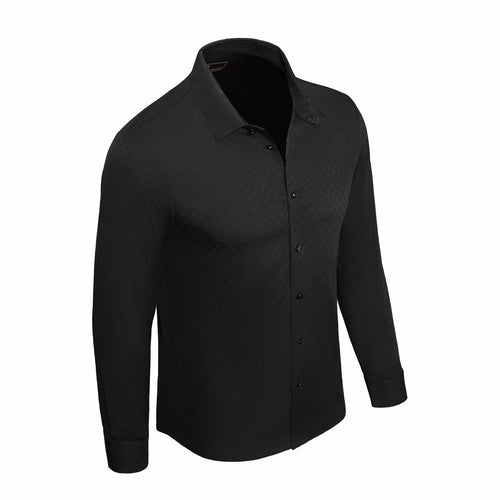 B419 - Tactile Weave Stitchless LS Shirt-BLACK – view 1