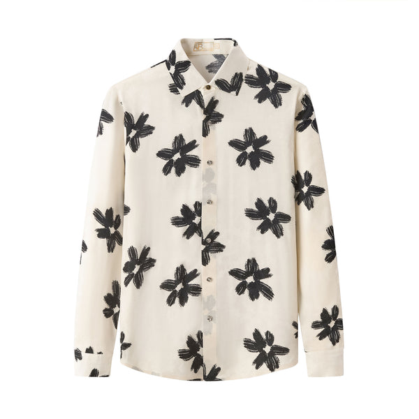 B428-Brush Bloom Shirt-IVORY