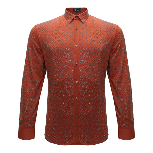 Sharp Armor Button-Up Shirt-BRICK/GUN
