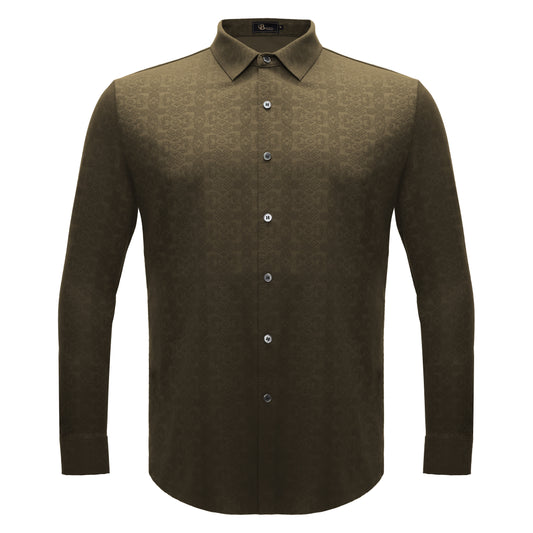 Power Flex Button-Up Shirt-BROWN