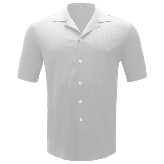 Refined Relaxation Short-Sleeved Button-Up Shirt-WHITE