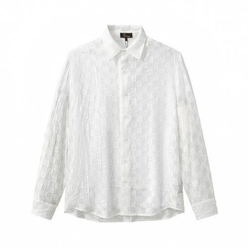 Haven Textured Long Sleeve Shirt + Kingsley Side-Tab Trousers SET - WHITE/BLACK – view 3