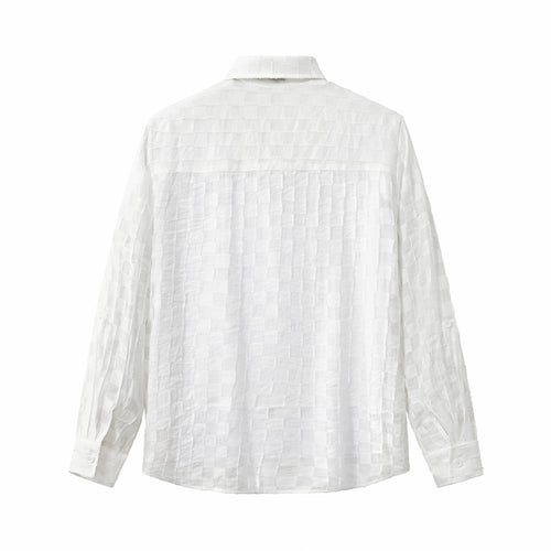 Camisa de manga larga texturizada Haven - BLANCA – view 2