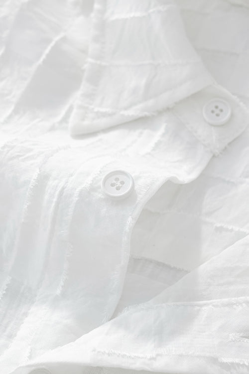 Camisa de manga larga texturizada Haven - BLANCA – view 3