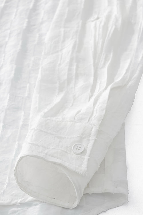 Camisa de manga larga texturizada Haven - BLANCA – view 4