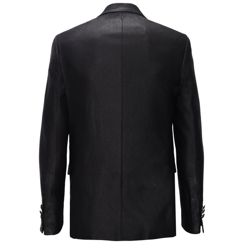 BC403 - Men’s Elegant Black Textured Blazer-BLACK – view 1