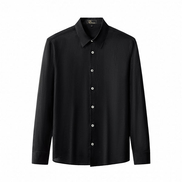 BLN585-Capri Linen Shirt-BLACK