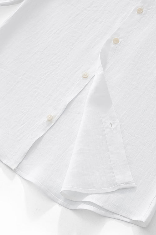 BLN585-Capri Linen Shirt-WHITE – view 7