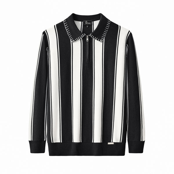 Polo de punto a rayas Vanguard LS-BLACK