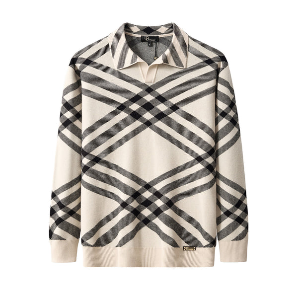 Polo de punto enrejado Paramount LS-IVORY