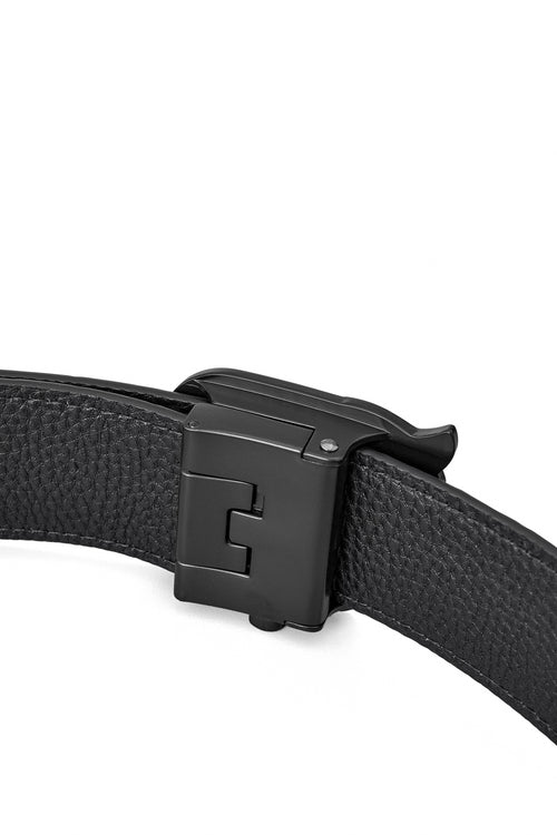 BLT020 - Croc-Embossed Auto BKL Belt-BLACK/BLACK – view 4