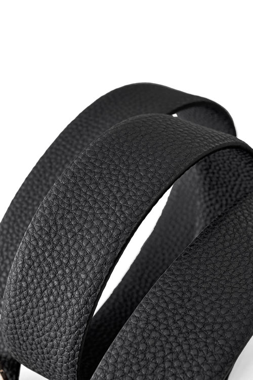 BLT022 - Pebbled Leather Auto BKL Belt – Gold Edition-GOLD/BLACK – view 3