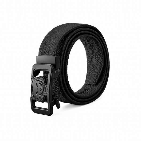 Cinturón Lion Auto BKL de piel granulada – Edición Blackout - NEGRO/NEGRO