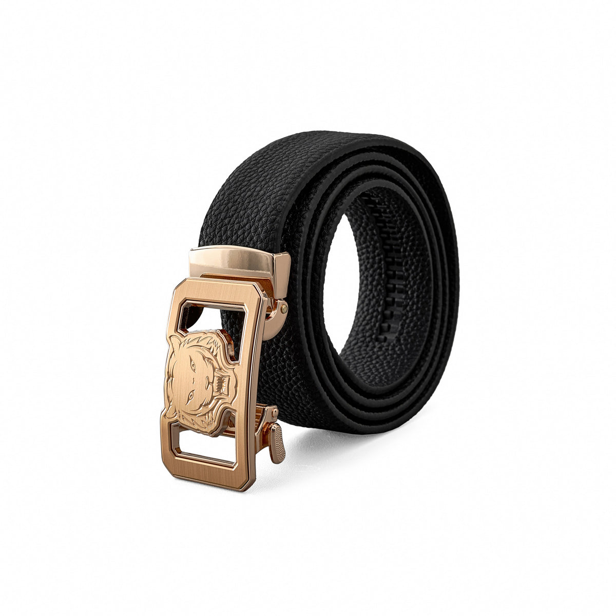 Cinturón Lion Auto BKL de piel granulada – Edición dorada - ORO/NEGRO – BAROCCO wholesale menswear