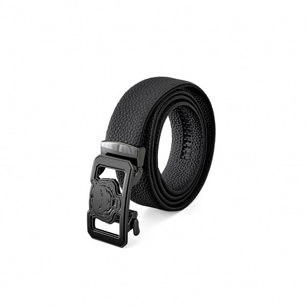 Cinturón Lion Auto BKL de piel granulada – Gunmetal/NEGRO