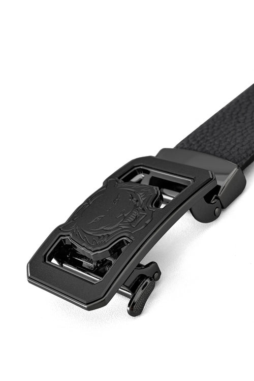 Cinturón Lion Auto BKL de piel granulada – Gunmetal/NEGRO – view 2