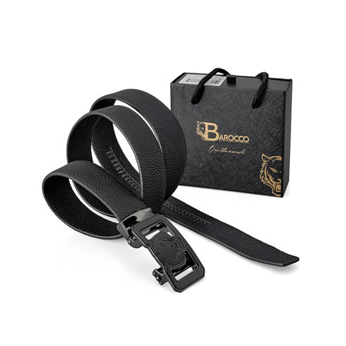 Cinturón Lion Auto BKL de piel granulada – Gunmetal/NEGRO – view 6