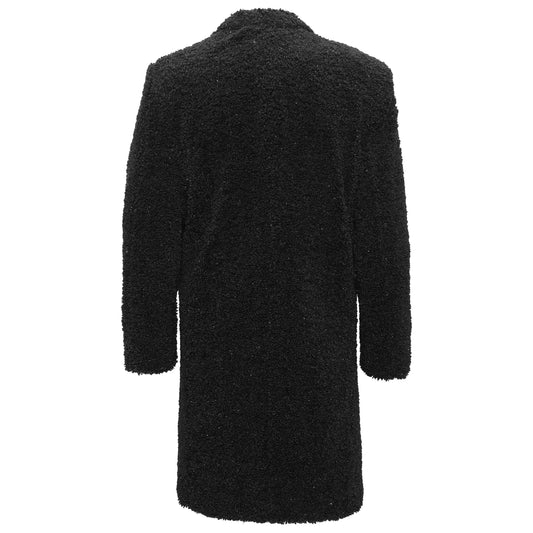 Teddy Comfort Long Coat-BLACK