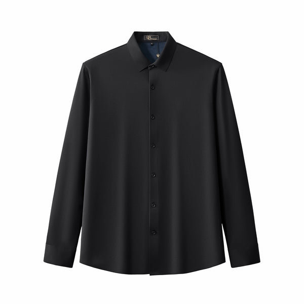 BPJ315 - Velvet Core LS button up Shirt-BLACK
