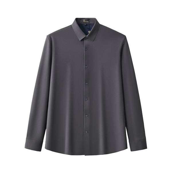 Camisa de manga larga con botones Velvet Core - GRIS OSCURO