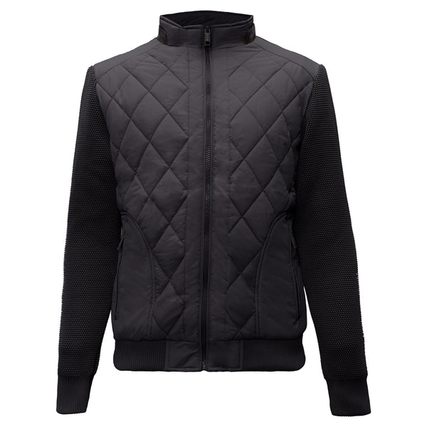 Chaqueta bomber acolchada con escudo urbano - NEGRA