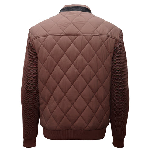 Chaqueta bomber acolchada con escudo urbano - CAFÉ – view 1