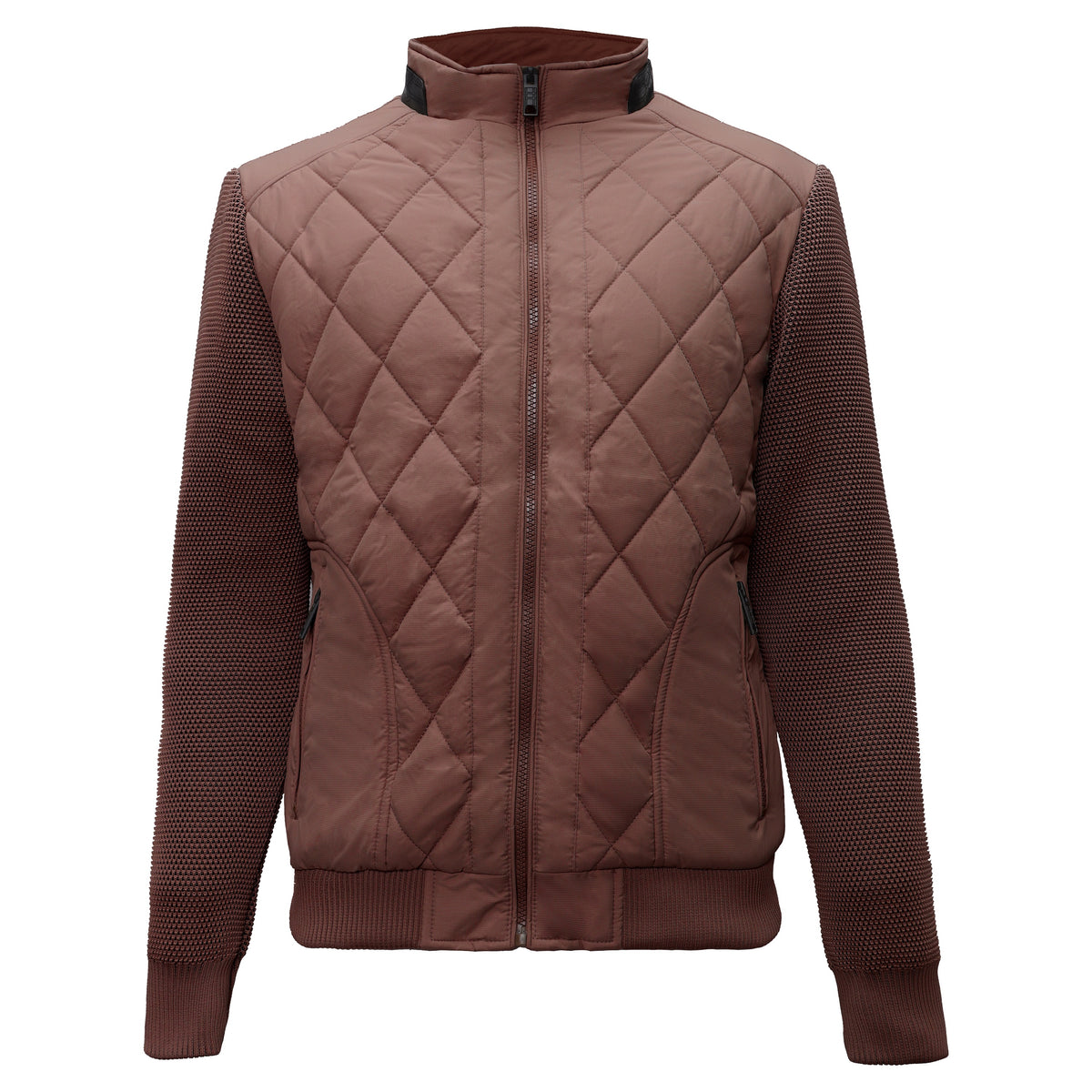 Chaqueta bomber acolchada con escudo urbano - CAFÉ – BAROCCO wholesale menswear