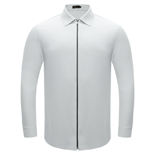 Zenith Zip Shirt-WHITE
