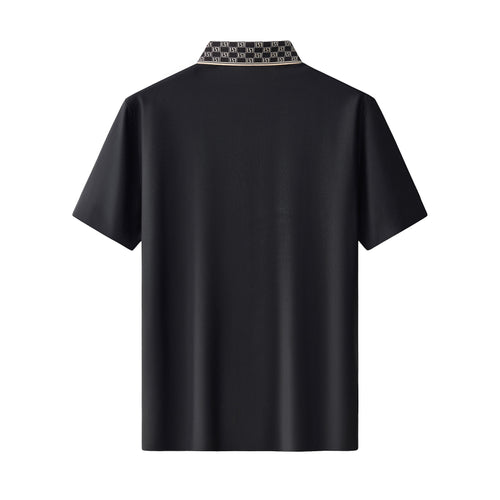 BSP620-Monogram Trim Performance Polo - El Baron-BLACK – view 3