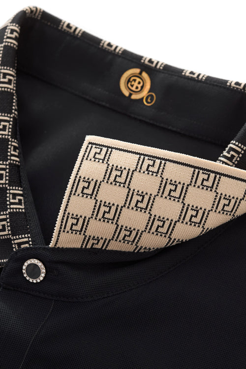 BSP620-Monogram Trim Performance Polo - El Baron-BLACK – view 5