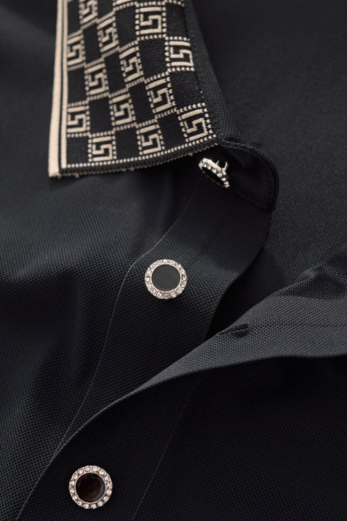 BSP620-Monogram Trim Performance Polo - El Baron-BLACK – view 6