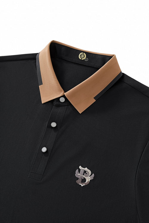BSP623-Contrast Trim Performance Polo - El Baron-BLACK – view 4