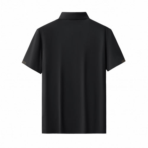 BSP627-Perforated Collar Performance Polo – El Baron-BLKGD – view 1