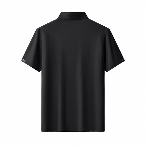 BSP627-Perforated Collar Performance Polo – El Baron-BLKSL – view 1