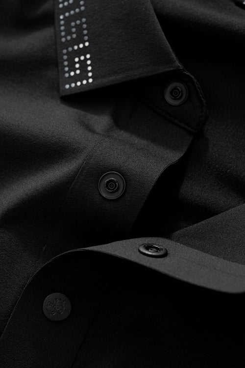 BSP627-Perforated Collar Performance Polo – El Baron-BLKSL – view 5