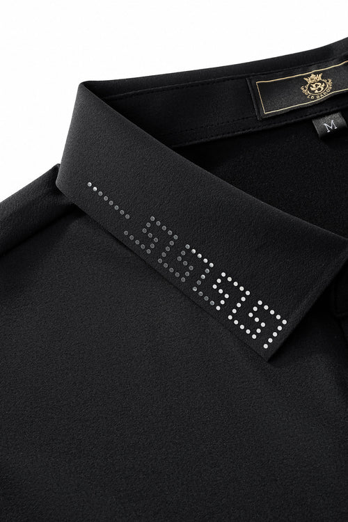 BSP627-Perforated Collar Performance Polo – El Baron-BLKSL – view 6