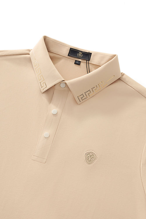 BSP627-Perforated Collar Performance Polo – El Baron-KHGLD – view 2