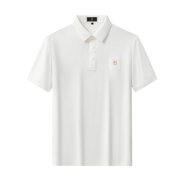 BSP629-Textured Collar Performance Polo – El Baron-WHITE