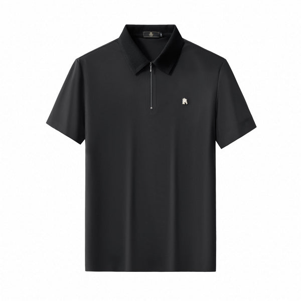 BSP630-Zip Placket Performance Polo – El Baron-BLACK